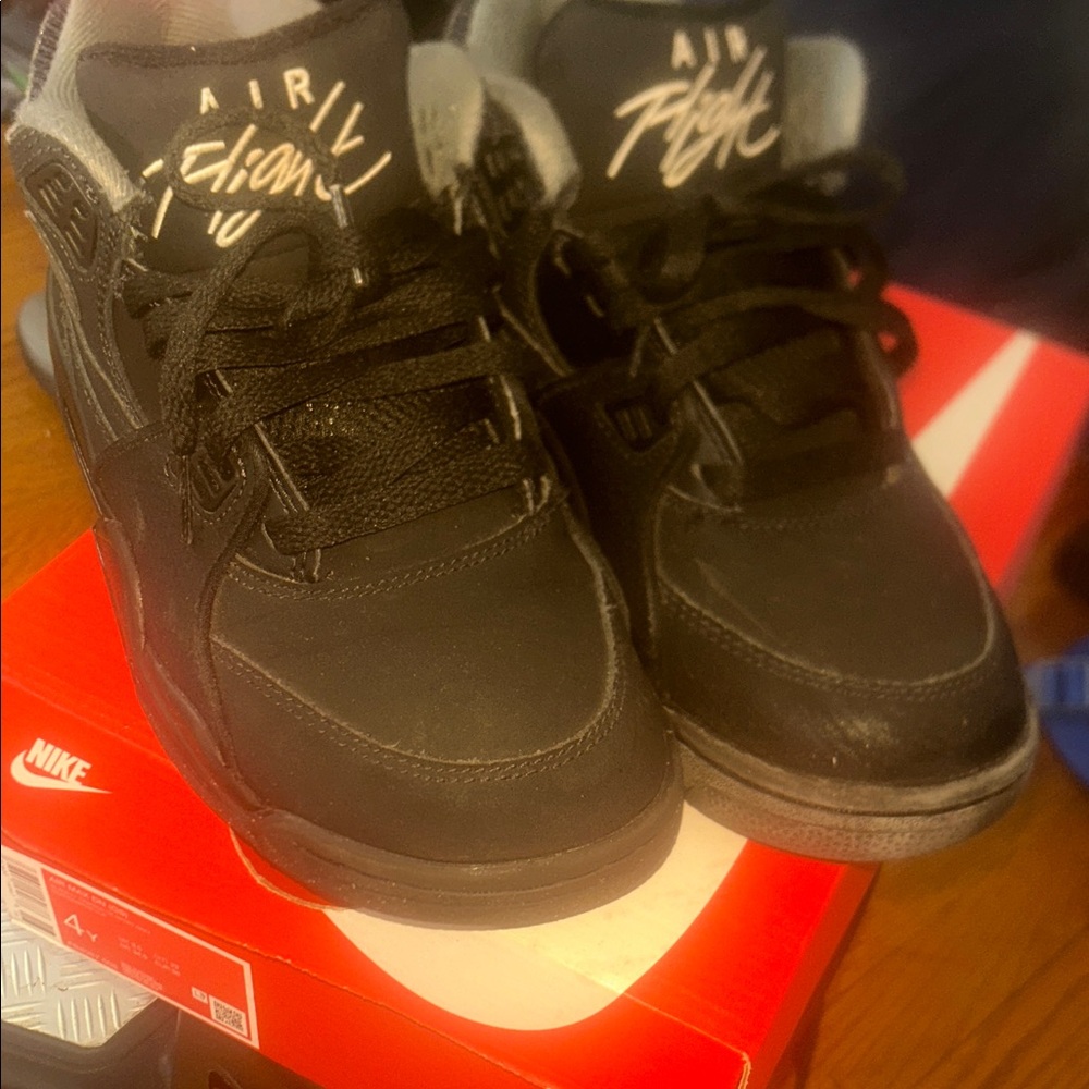 Nike Air Flight Kids Black and Gray Sneakers